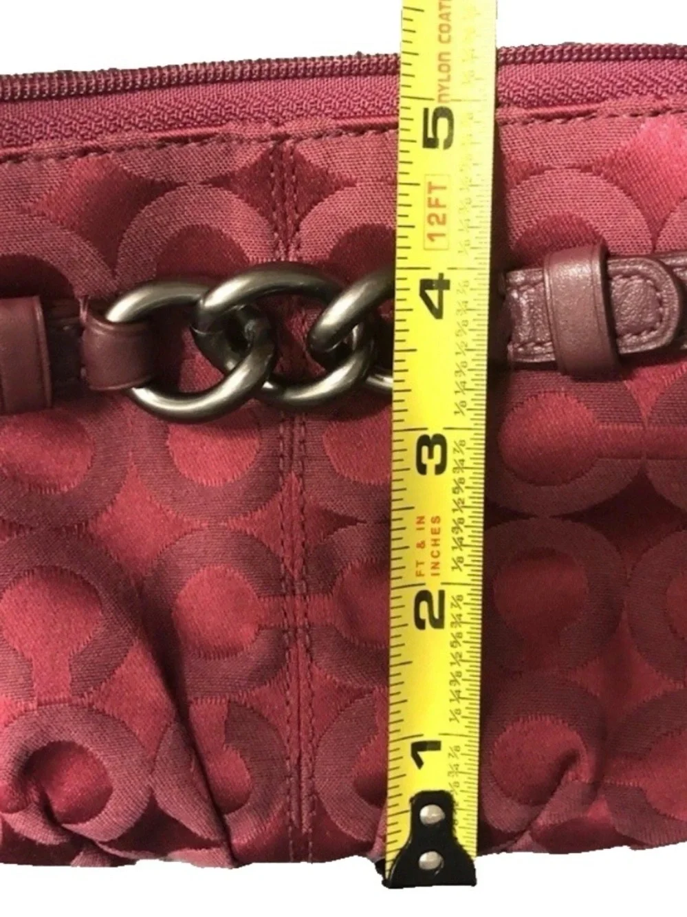 VTG Coach Y2K 90s Burgundy Canvas Mini Shoulder Bag Purse Handbag